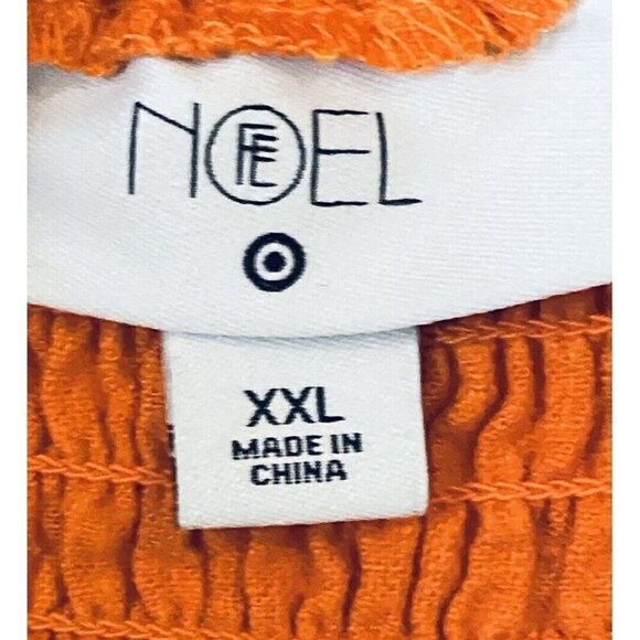 FE Noel x Target Dress Womens XXL 2XL Orange Double Cut Out Midi Linen Blend - Picture 6 of 7